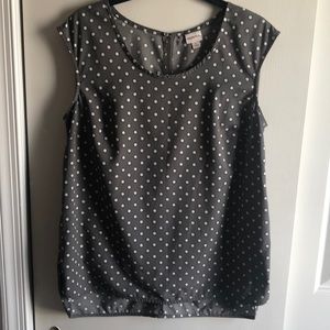 Sleeves, gray, dotted, blouse.
